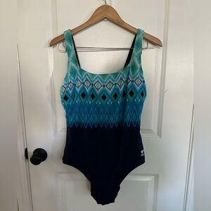 NWOT TYR Women Navy  Swimsuit Size 16